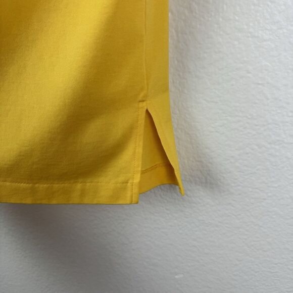 Vintage David Smith Sunshine Yellow Sun Ray Stitching Polo Top Medium - Picture 10 of 16